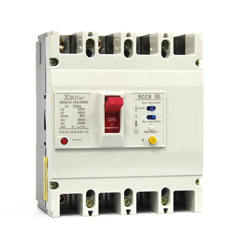 2p 100a Tpn Mccb com proteção Rcd